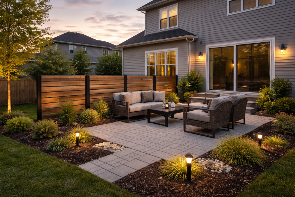 patio privacy fence at elkhart home